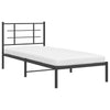 Metal Bed Frame with Headboard Black 90x200 cm m