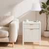Ribbed Bedside Table Bedroom 2 Drawers Office Nightstand Living Room Unit Modern
