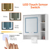 Bathroom Cabinet With LED Light Mirror Storage Unit Touch Switch 2 Shelf Hanger
