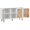 Buffet Storage Cabinet with Rattan Decorating Living Room Wood Kitchen Sideboard