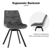 2xSwivel Dining Chairs Velvet Padded Seat Dining Room Kitchen Chair Grey