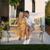 WOODEN GARDEN BENCH SEAT WITH CAST IRON LEGS WOOD FURNITURE OUTDOOR 124x60x83cm
