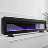 Electric Black 50" Wall Fireplace LED Wall Inset Into Fire with Freestanding Leg