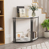 FATIVO Luxury Marble Console Table Semi Circle Entryway Table Geometric Line Leg