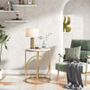 Modern Round End Table, Faux Marble Sofa Side Table Coffee Table Cocktail Table