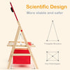 3 in 1 Kids Wooden Easel Chalkboard Whiteboard Paper Roll Drawing Writing