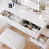Dressing Table with Adjustable LED Light Vanity Table White Makeup Desk
