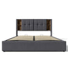 4ft6 Double Bed Frame Upholstered Ottoman Bed Headboard with Wireless Charging