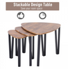 Industrial Nest Tables Vintage Room Furniture Side End Table Set 3 Rustic Metal