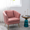 Velvet Armchair Oyster Wing Back Tub Chair Accent Leisure Sofa Seat Metal Legs