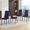 4pcs High Back Black Velvet Dining Chairs Padded Seat Dining Room Kitchen