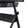 Glass Drafting Table Adjustable Desk, Tilting Drawing Table w/ Stool 2 Drawers