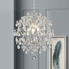 Silver Modern Pendant Chandelier Crystal Raindrop Lighting Ceiling Light Fixture