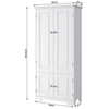 Storage Cabinet Wardrobe 4 Door Shelves Compact Multipurpose White Black MDF