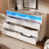 6-Drawer Chest of Drawers with RGB LED Lights, Open Shelves, Bedroom Furniture