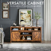 150cm Sliding Barn Door TV Stand Farmhouse Flat Screen Console-Coffee