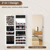 Bedroom 110 cm Jewelry Mirror Cabinet Jewelry Armoire Organizer-White