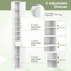 Bathroom Tall Cabinet Slim Freestanding Storage Organizer Cupboard With 2 Doors