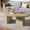 45.27-Inch Oval Coffee Table, Large Engineered Wood Center Cocktail Table