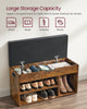 Shoe Bench with Cushion Storage Bench with Padded Seat Rustic Brown