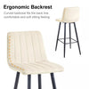 Set of 2 Velvet Chairs High Back Bar Stools Footrest Backrest Metal Legs Pub