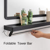 Rectangle Bathroom Mirror w/ Makeup shelf Wall Mounted Metal Frame Black 40x60cm