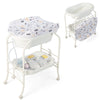 4-in-1 Folding Baby Bath Changing Table Portable Nursery Station Bathtub White