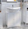 Mondeer Double Doors Under Sink Cabinet Cupboard Storage Unit Bathroom White