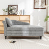 Chaise Lounge Upholstered Left Hand Sofa Grey Accent Chair with Storage & Pillow