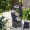 Solar Powered Garden Water Feature with LED Lights 4 Tier Cascade Water Fountain