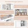 67" Tall Kitchen Storage Cabinet w/Pull-out Drawers-White