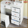 Dressing Table Mirror with 10LED Lights Stool Makeup Vanity Set Desk + 6 Drawers