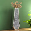 68cm Tall Floor Vase Sparkle Diamond Crushed Crystal Silver Mirrored Floor Vase