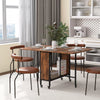 Mobile Drop Leaf Dining Table on Wheels with Storage Shelf Rustic Brown