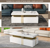 Coffee Table with Drawers Storage White Wooden Centre Table for Living Room