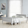 Pine Wood Bed Frame with Headboard and Footboard for Kids Bedroom White