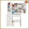Dressing Table w/ 10 LED Lights Mirror Bulbs Stool Hollywood Makeup Vanity Desk