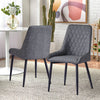 Set of 2 Faux Leather/Suede Dining Chairs Metal Legs Reception Restaurant Chair