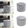 Pouf Ottoman 40cm Round Footstool Velvet Circular Upholstery Seat Chair Stool