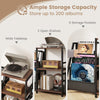 Turntable Display Stand Vinyl Storage Stand-Brown