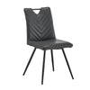2Pcs Dining Chairs Velvet / Faux Leather Seat Metal Legs Dining room Chair