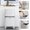 Kitchen Rubbish Waste Bin Recycling Dual Multi Compartment Pedal Dustbins Wheels