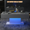 LED High Gloss Coffee Table White Modern Sofa Cocktail Center Table Living Room