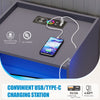 Bedside Table with Charging Station & Led Lights, Bedside Cabinet with 3 Drawers
