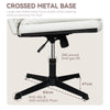 Cross Legged Desk Chair Computer PU Leather Vanity Chairs Armless Home Office