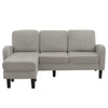 3 SEATER SOFA LINEN L-SHAPED CORNER SOFA W/ REVERSIBLE CHAISE LOUNGE COUCH GREY