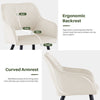 2Pcs Beige Velvet Dining Chair with Diamond Seat & Metal Legs Dining Room