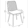 Set of 4 Designer Velvet Fabric Dining Chairs Metal Legs Lexi Chairs