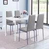 Rectangular White Marble MDF Top Dining Table Metal Frame Dining Room Kitchen