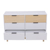 Modern Chest of Drawers Bamboo Storage Cabinet w/6 Drawers Home Floor Sideboard